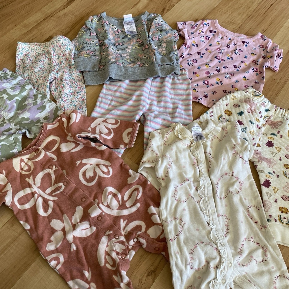 Lot of 8‎ Pieces Baby Girls 3-6 Month Infant Clothes Bundle Sleep Play & Outfits